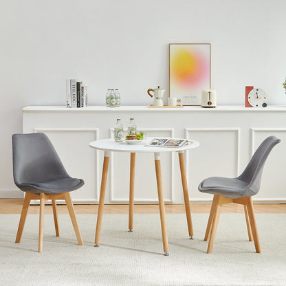 TULIP Dining Chair with Velvet-Gray