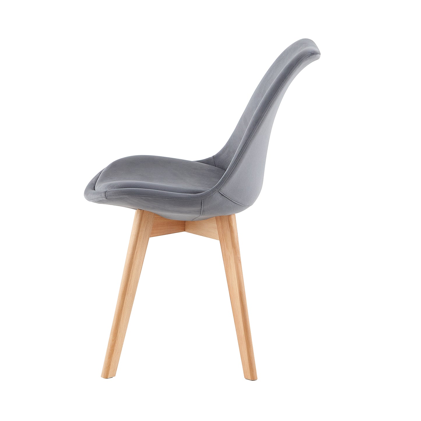 TULIP Dining Chair with Velvet-Gray