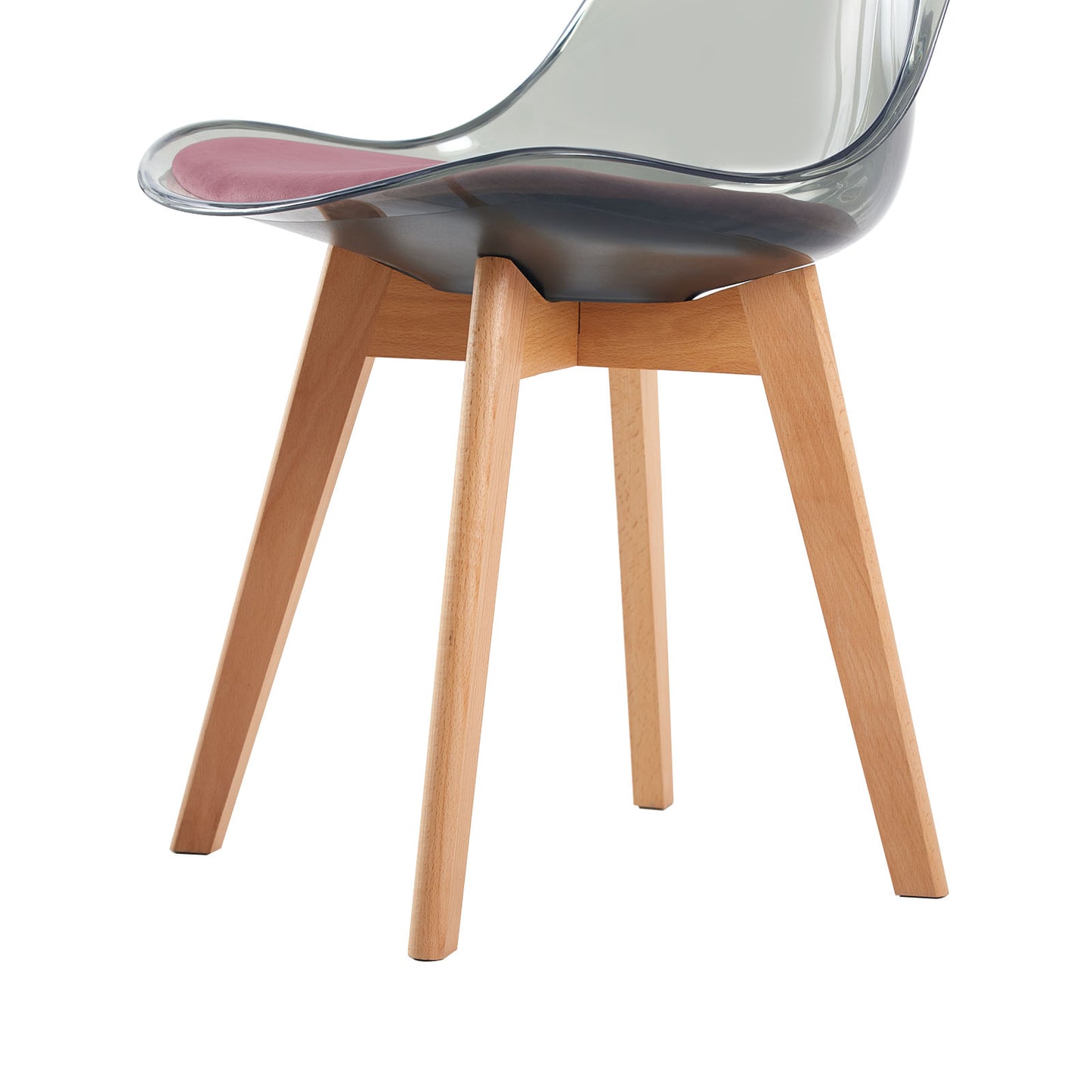 TULIP Dining Chair with SMOKY Back-Pink Velvet