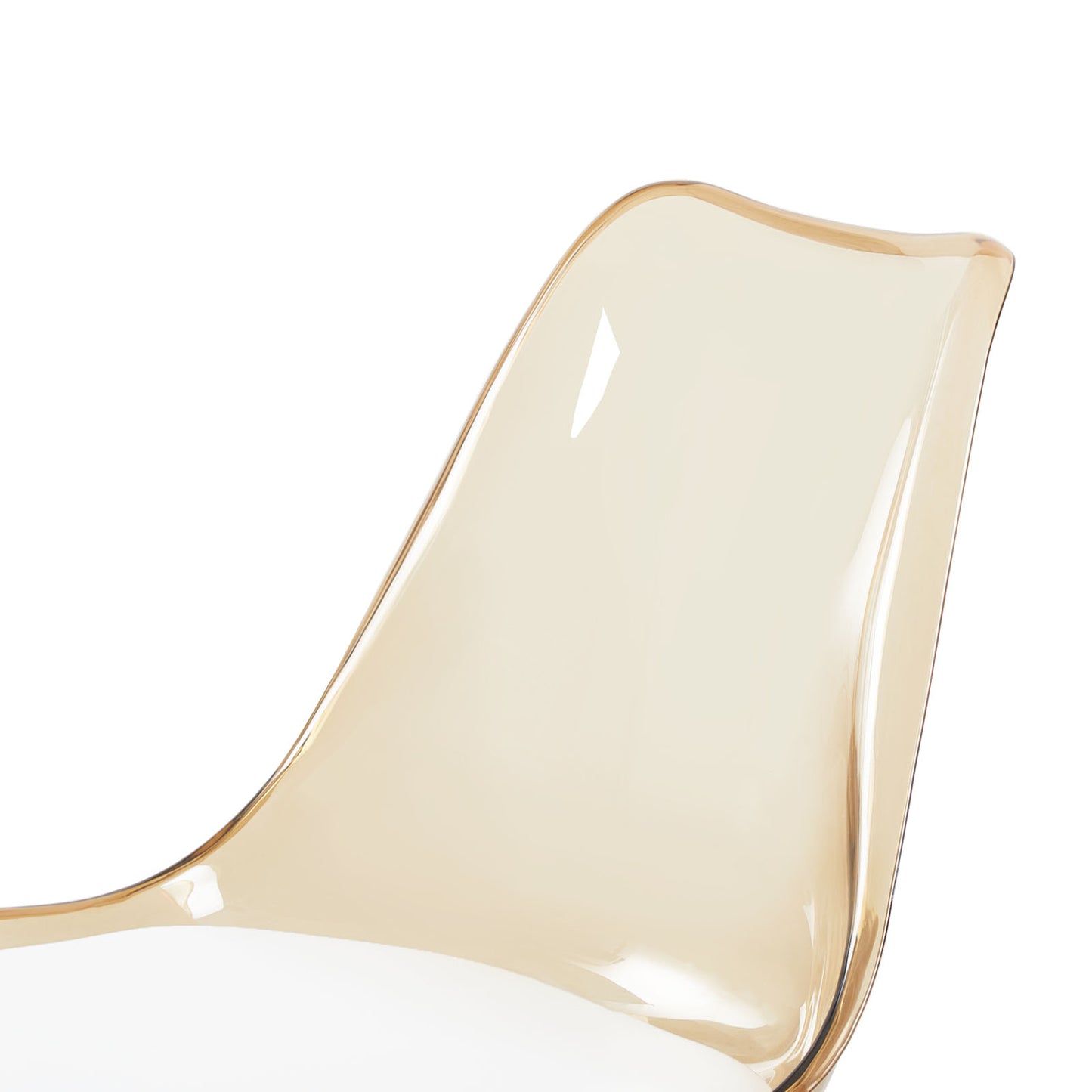 TULIP Dining Chair with Tawny Back-White