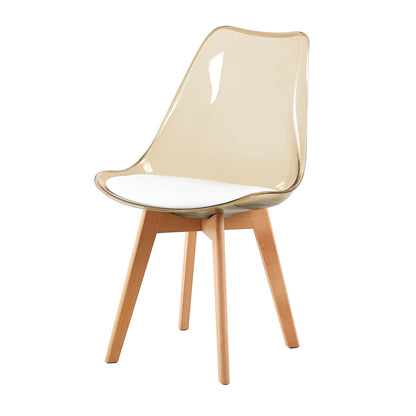 TULIP Dining Chair with Tawny Back-White