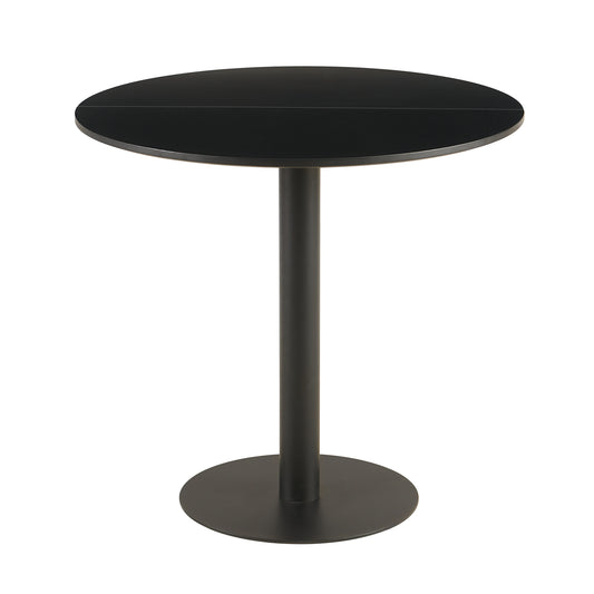 LYMAN 80cm Circle Dining Table With Black Iron Legs-Black