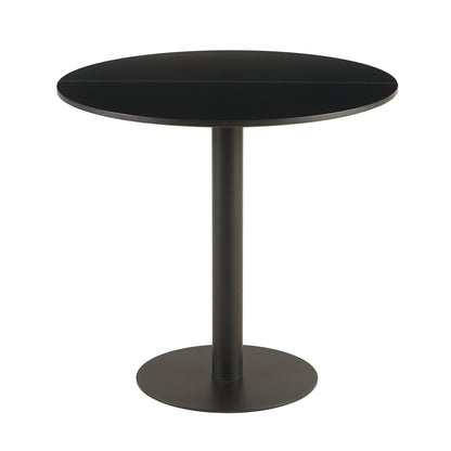 LYMAN 80cm Circle Dining Table With Black Iron Legs-Black