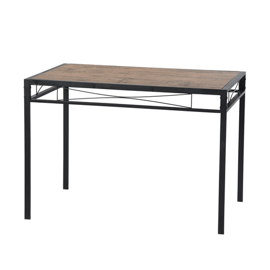 MARBURY 107cm Two Styles Dining Table With Iron Legs-Dark Wood Grain and Black Wood Grain