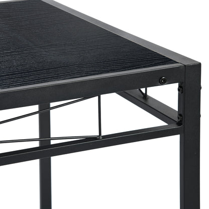 MARBURY 107cm Two Styles Dining Table With Iron Legs-Dark Wood Grain and Black Wood Grain