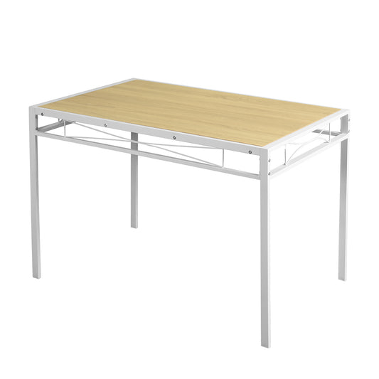 MARBURY 107cm Two Styles Dining Table With Iron Legs-Light Oak Grain and White Wood Grain