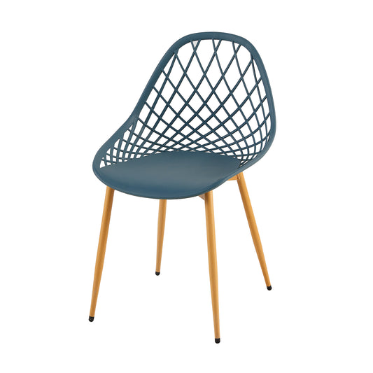 MILAN Hollow Chair with Iron Legs - Dark Gray Blue