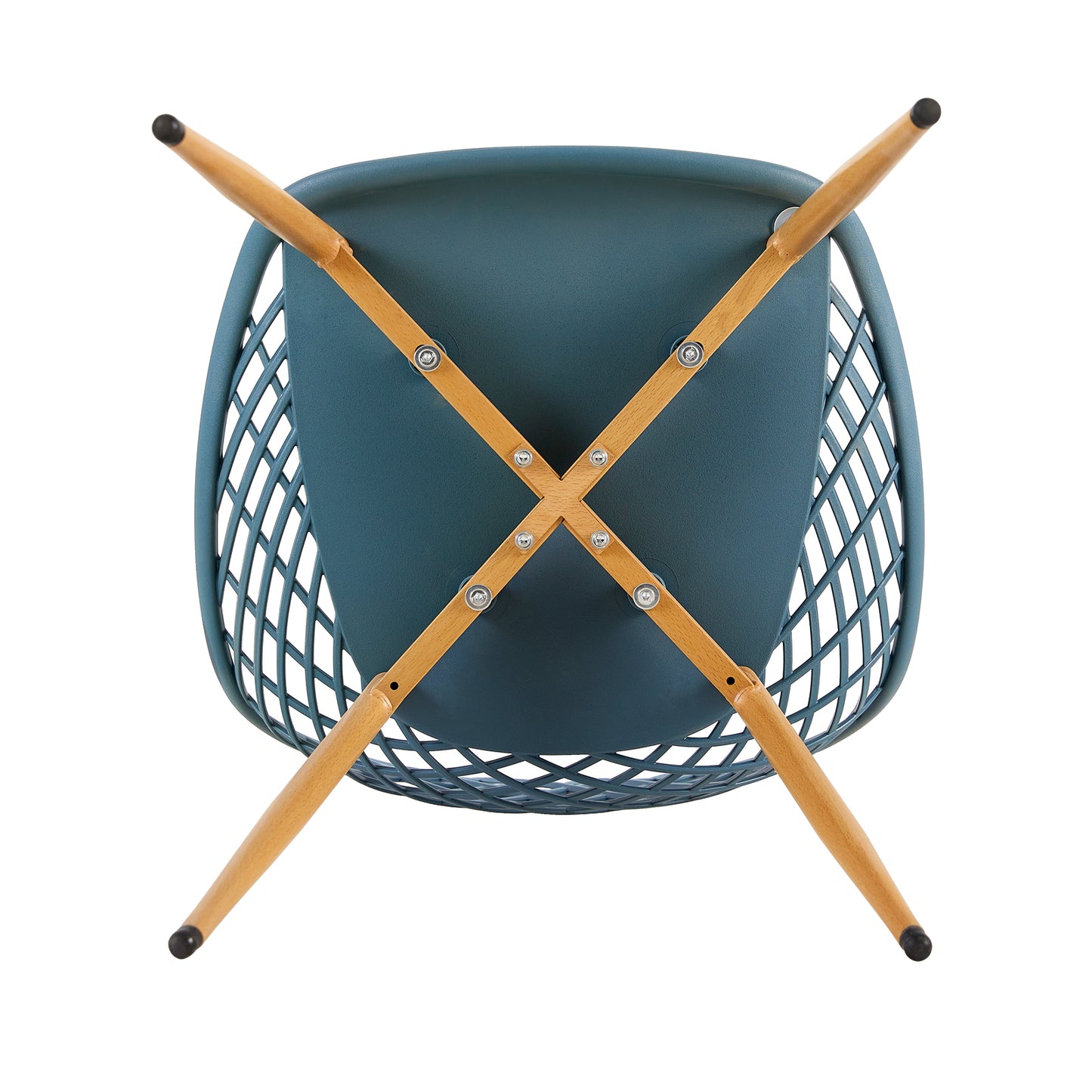 MILAN Hollow Chair with Iron Legs - Dark Gray Blue