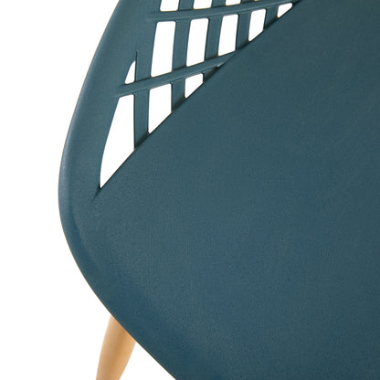 MILAN Hollow Chair with Iron Legs - Dark Gray Blue