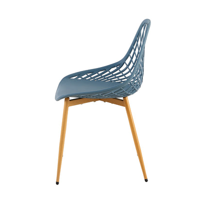 MILAN Hollow Chair with Iron Legs - Light Gray Blue