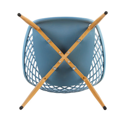 MILAN Hollow Chair with Iron Legs - Light Gray Blue