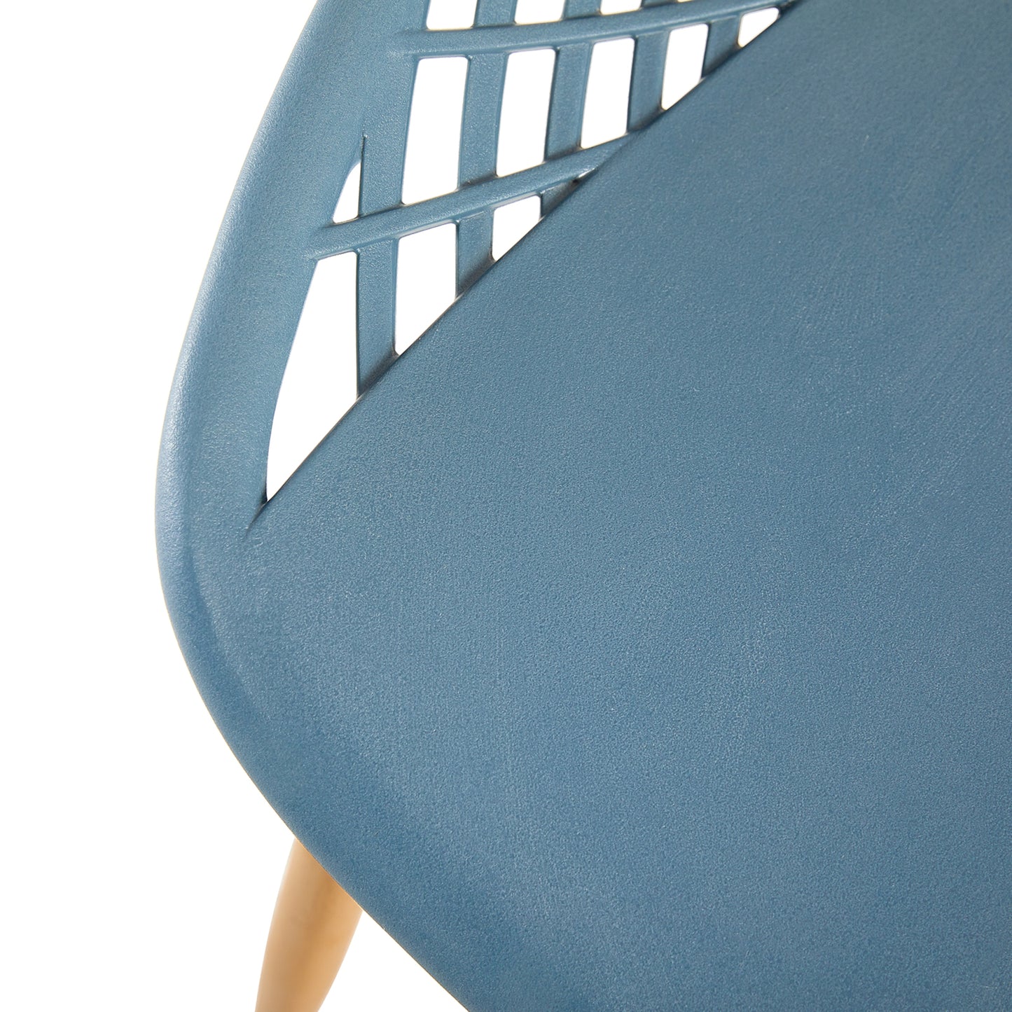 MILAN Hollow Chair with Iron Legs - Light Gray Blue