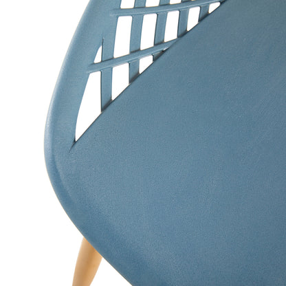 MILAN Hollow Chair with Iron Legs - Light Gray Blue