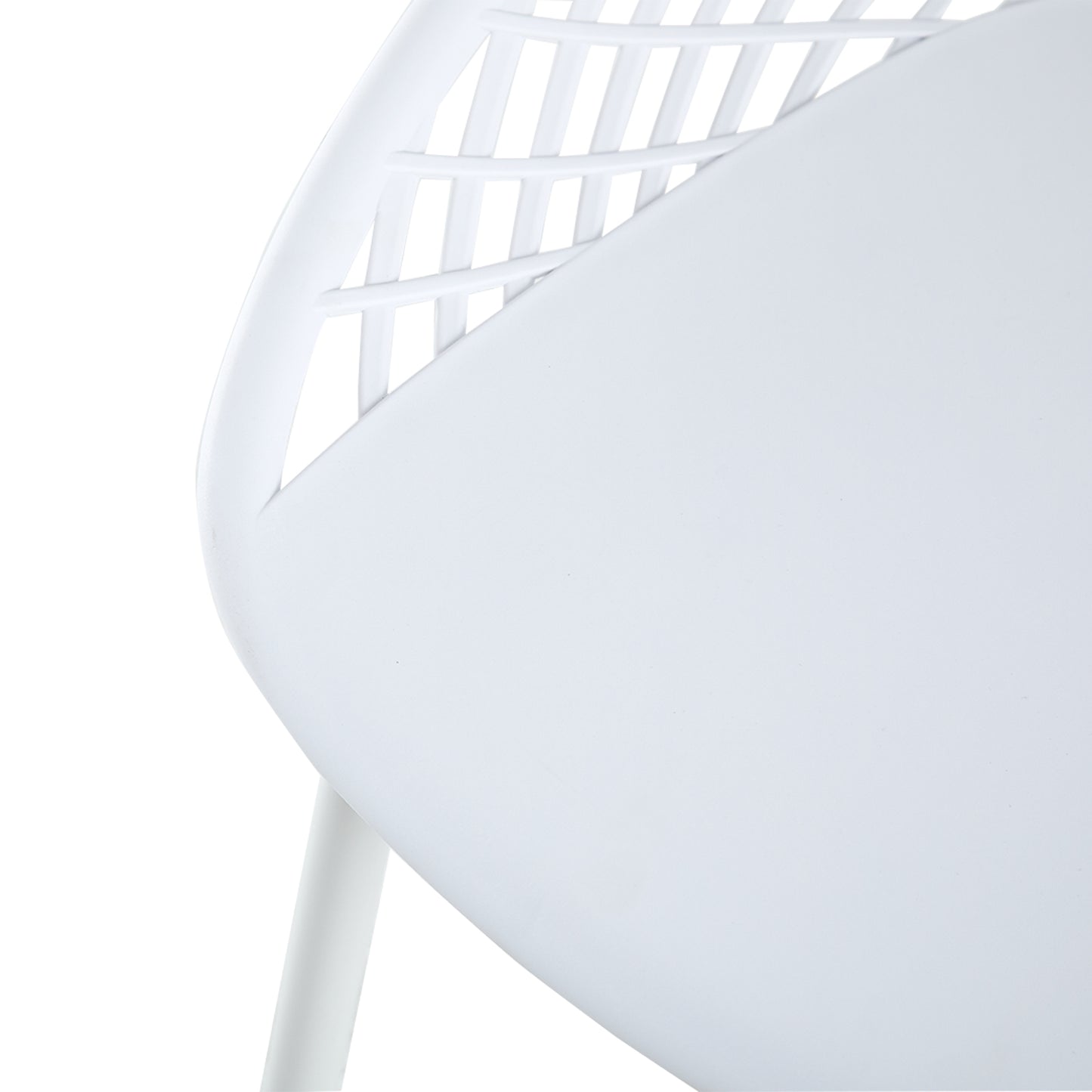 MILAN Hollow Chair with White Iron Legs - White