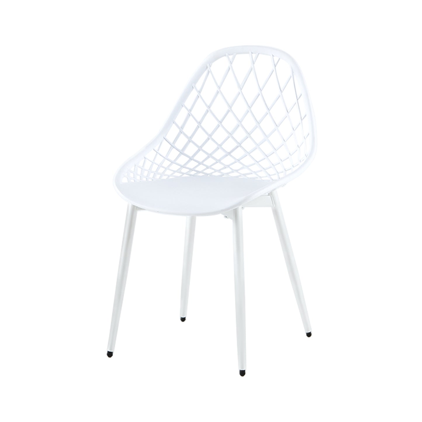 MILAN Hollow Chair with White Iron Legs - White