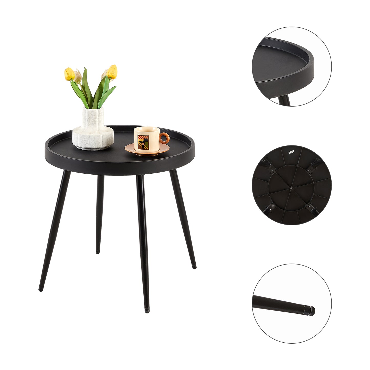 MILAN Hollow Tables and Chairs Iron Legs - Black