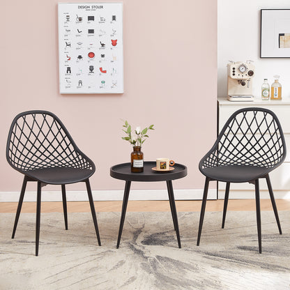 MILAN Hollow Tables and Chairs Iron Legs - Black