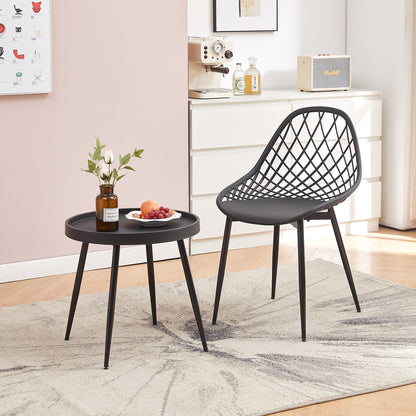 MILAN Hollow Tables and Chairs Iron Legs - Black