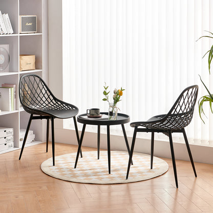 MILAN Hollow Tables and Chairs Iron Legs - Black