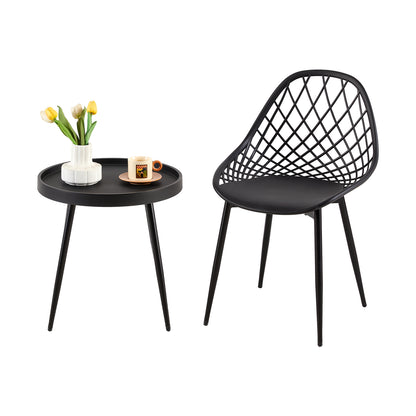 MILAN Hollow Tables and Chairs Iron Legs - Black