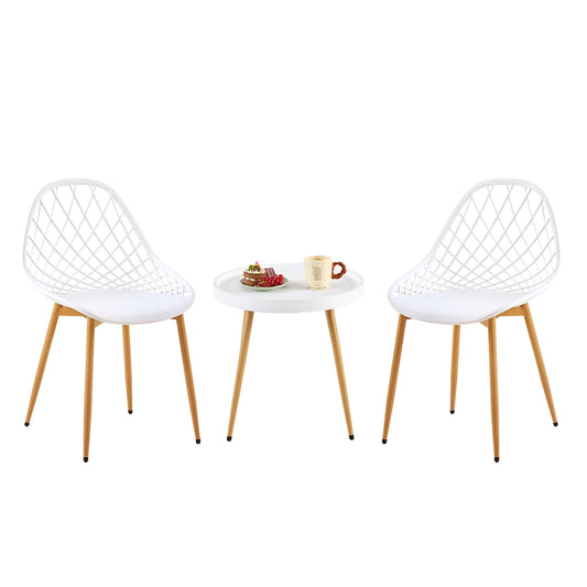 MILAN Hollow Tables and Chairs Iron Legs - White