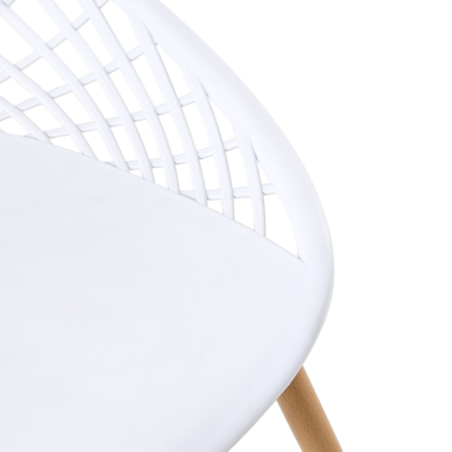 MILAN Hollow Chair with Iron Legs - White