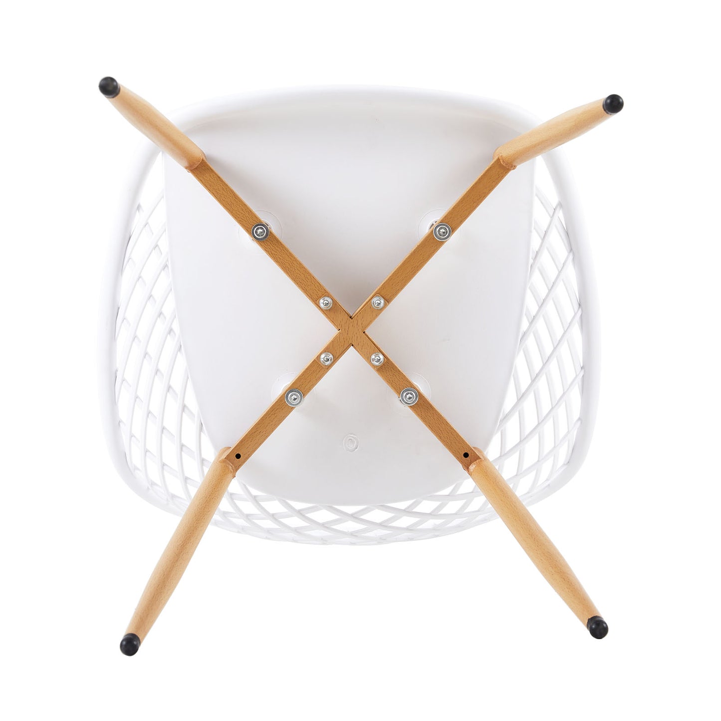 MILAN Hollow Chair with Iron Legs - White