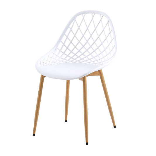 MILAN Hollow Chair with Iron Legs - White