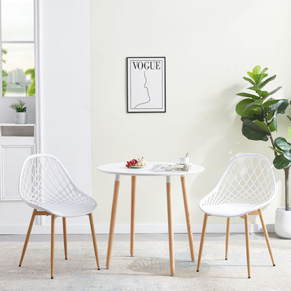 MILAN Hollow Chair with Iron Legs - White