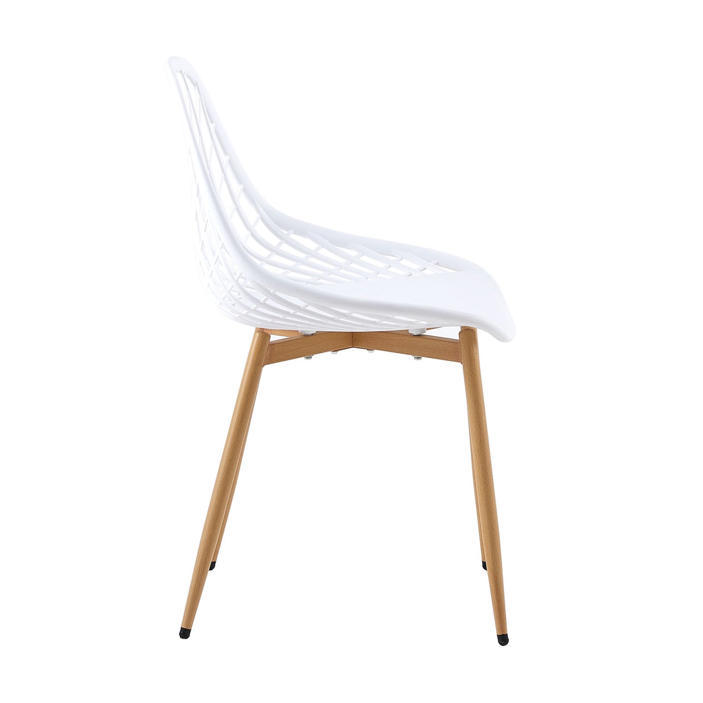 MILAN Hollow Chair with Iron Legs - White