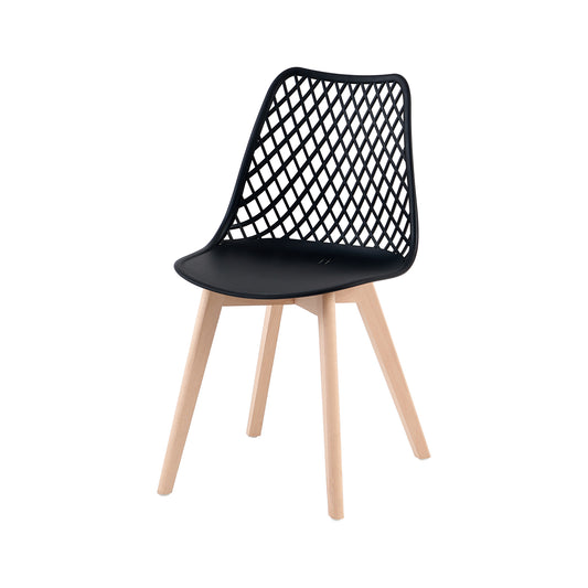 MOLSON Hollow Chair with Beech Legs - Black