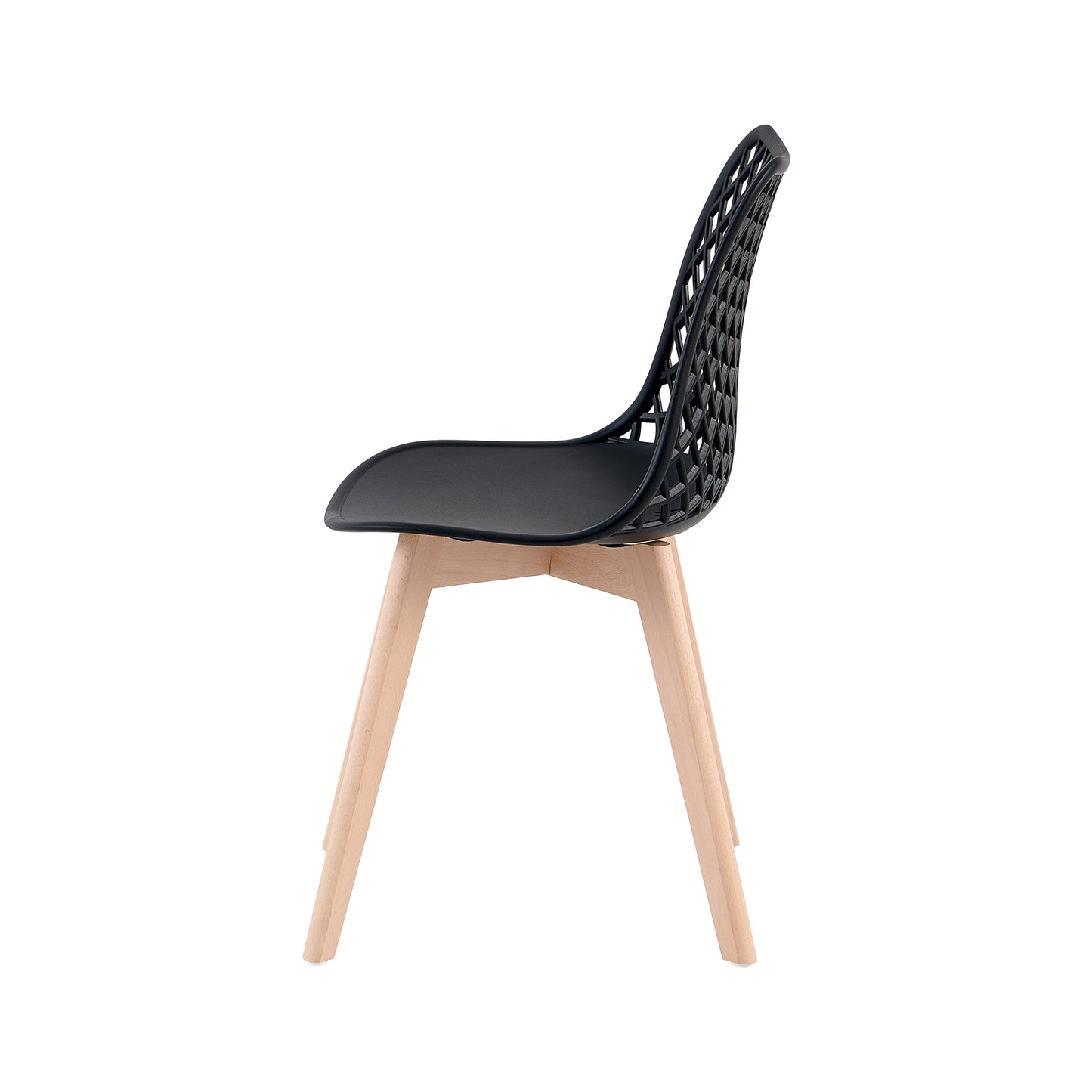 MOLSON Hollow Chair with Beech Legs - Black