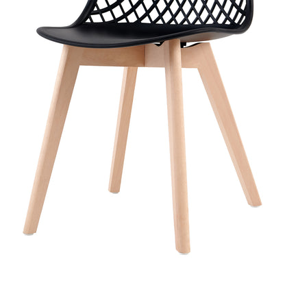 MOLSON Hollow Chair with Beech Legs - Black