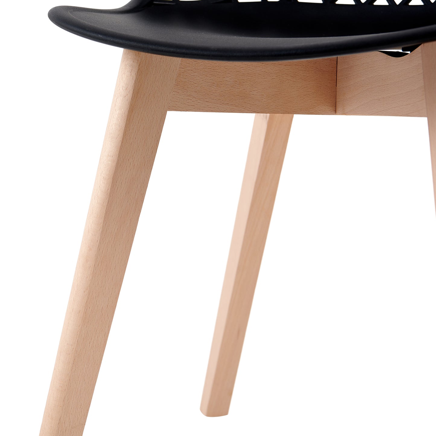 MOLSON Hollow Chair with Beech Legs - Black