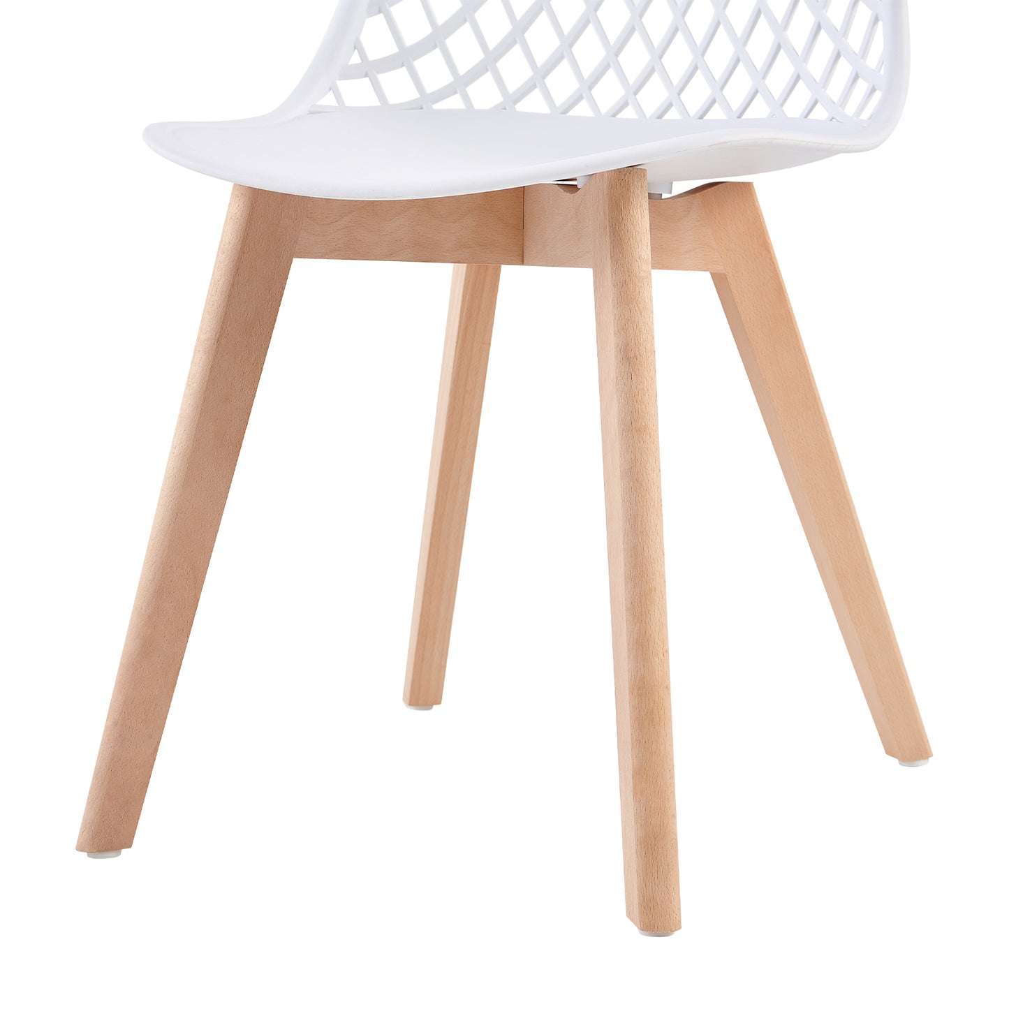 MOLSON Hollow Chair with Beech Legs - White