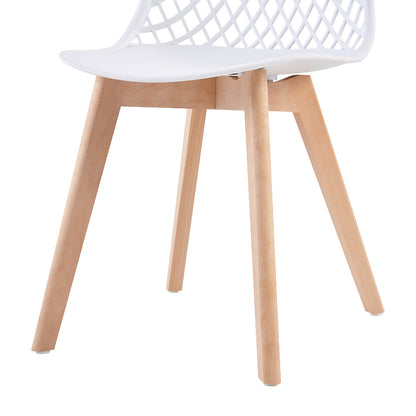 MOLSON Hollow Chair with Beech Legs - White