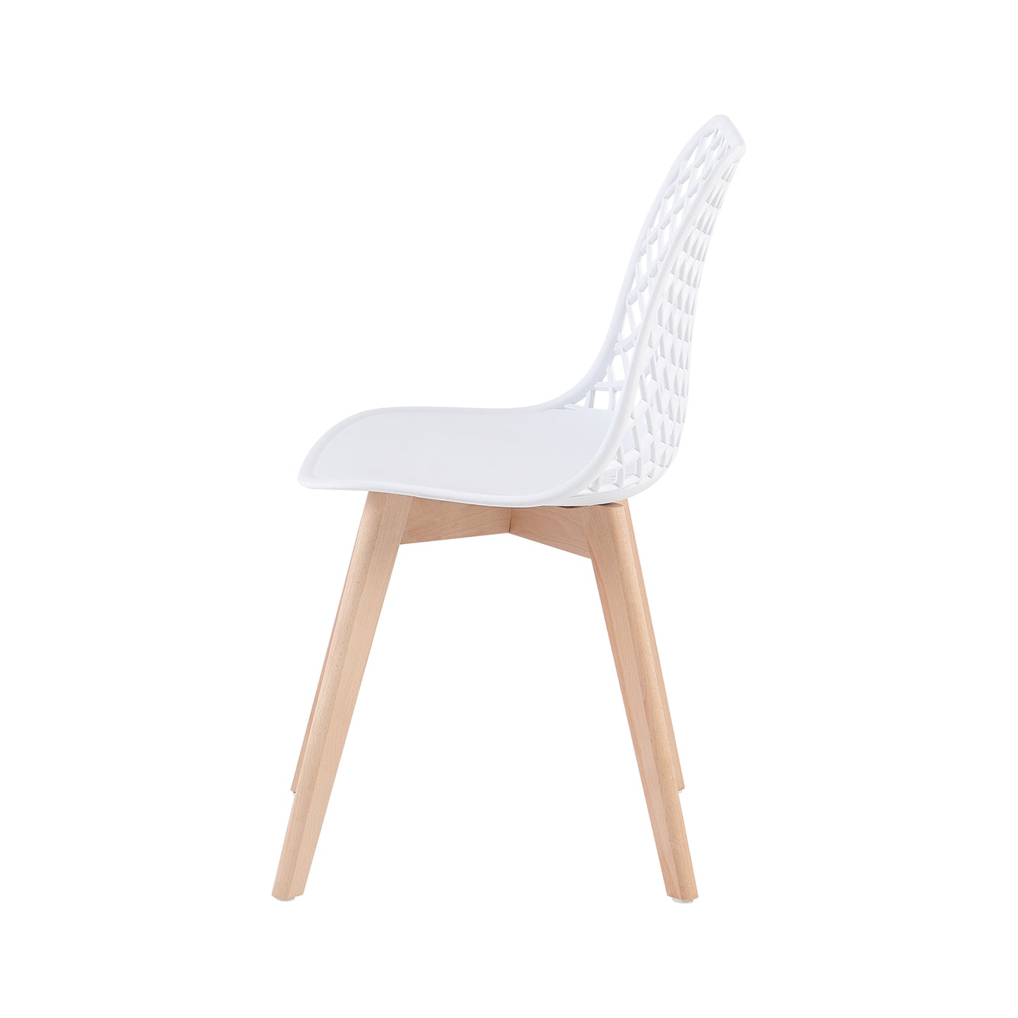 MOLSON Hollow Chair with Beech Legs - White