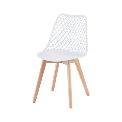 MOLSON Hollow Chair with Beech Legs - White