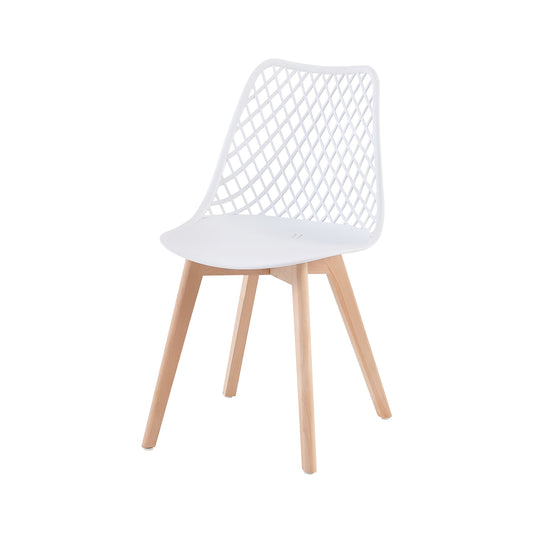 MOLSON Hollow Chair with Beech Legs - White