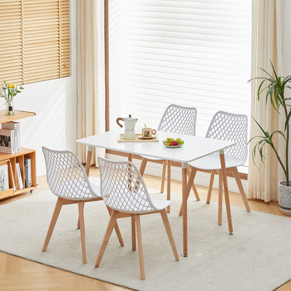 MOLSON Hollow Chair with Beech Legs - White