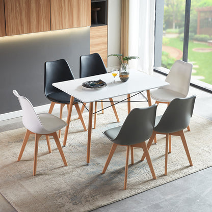 PANSY 110cm Dining Table With Beech Legs-White