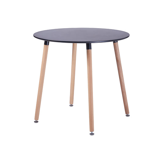 PEA 80cm Circle Dining Table With Beech Legs-Black