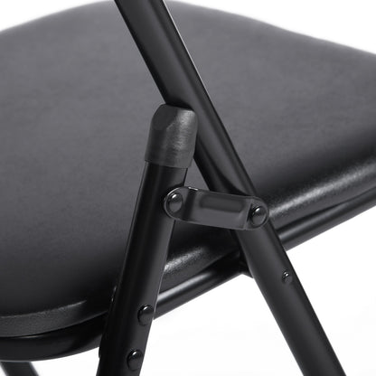 PEACOCKAR Folding Chair with Iron Leg - Black