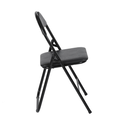 PEACOCKAR Folding Chair with Iron Leg - Black