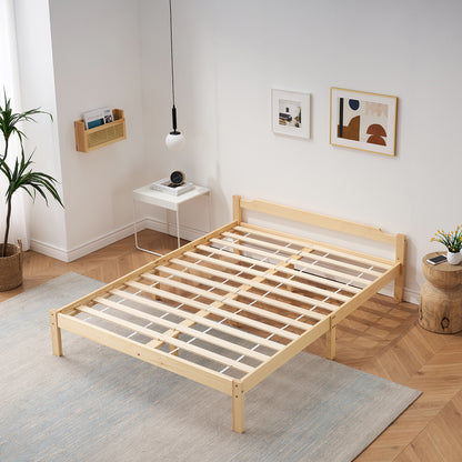 PONT Double Pine Wooden Bed 143.6*196cm - Wood