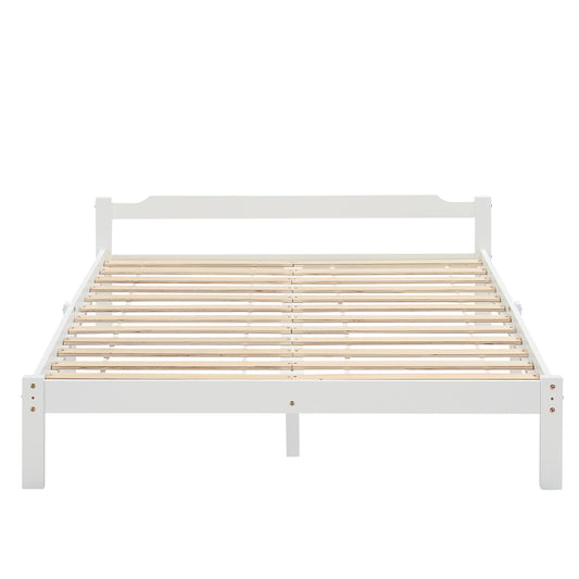 PONT Double Pine Wooden Bed 143.6*196cm - White