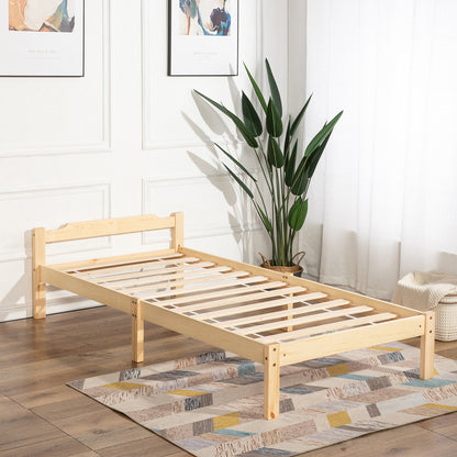 PONT Single Pine Wooden Bed 98*196cm - Wood