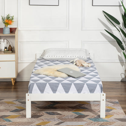 PONT Single Pine Wooden Bed 98*196cm - White