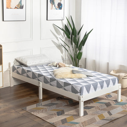 PONT Single Pine Wooden Bed 98*196cm - White