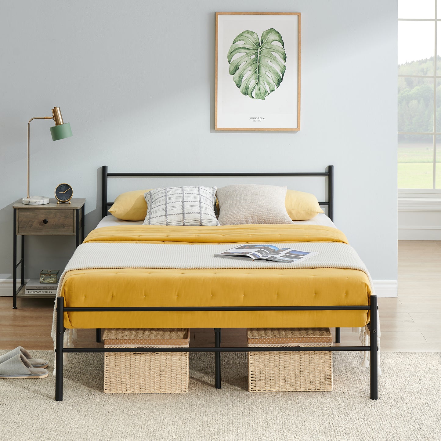 PRIMO Double Metal Bed 141.5*197cm - Black